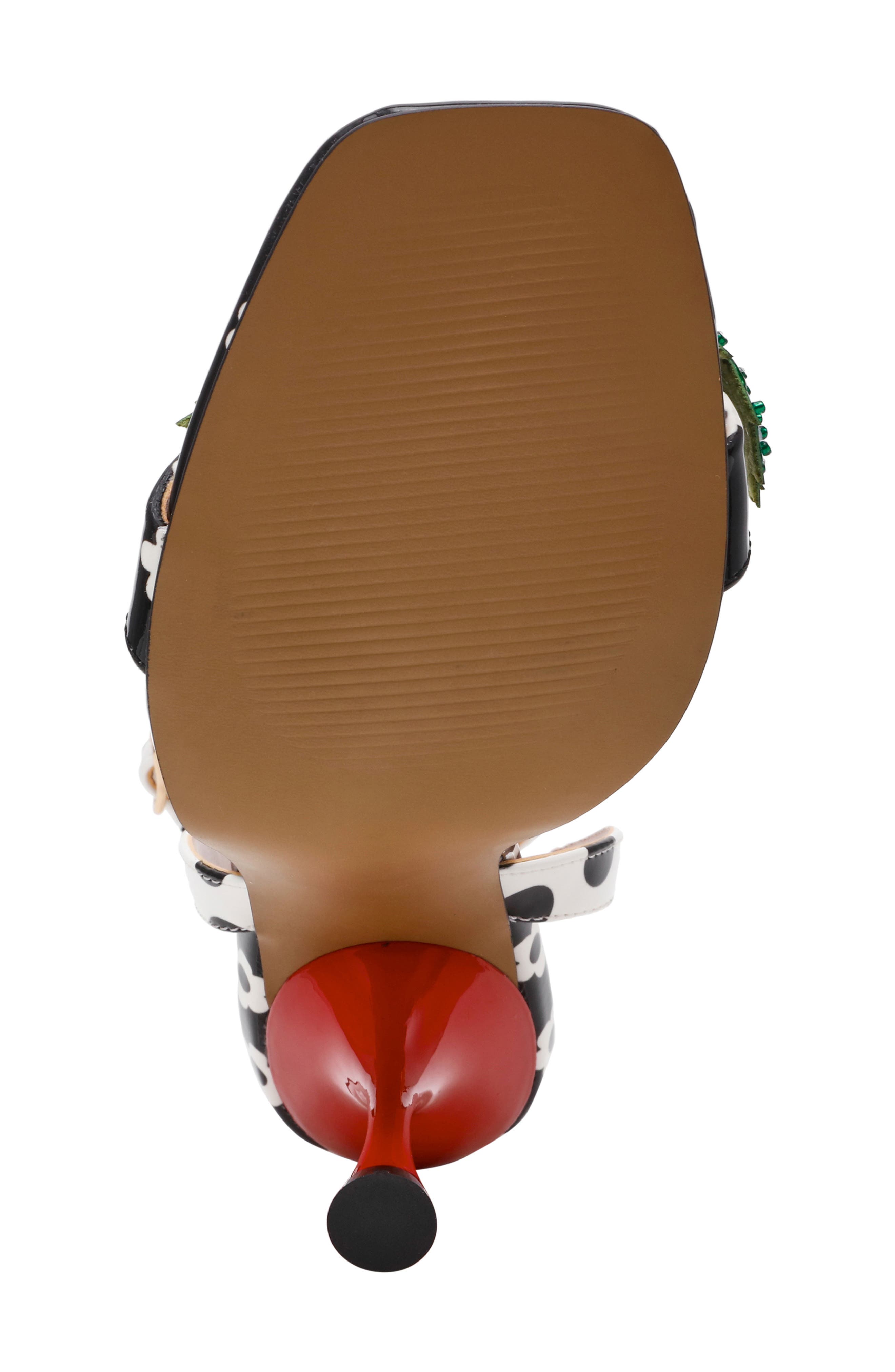 Betsey Johnson Addison Ankle Strap Sandal, Alternate, color, Black/ White Multi