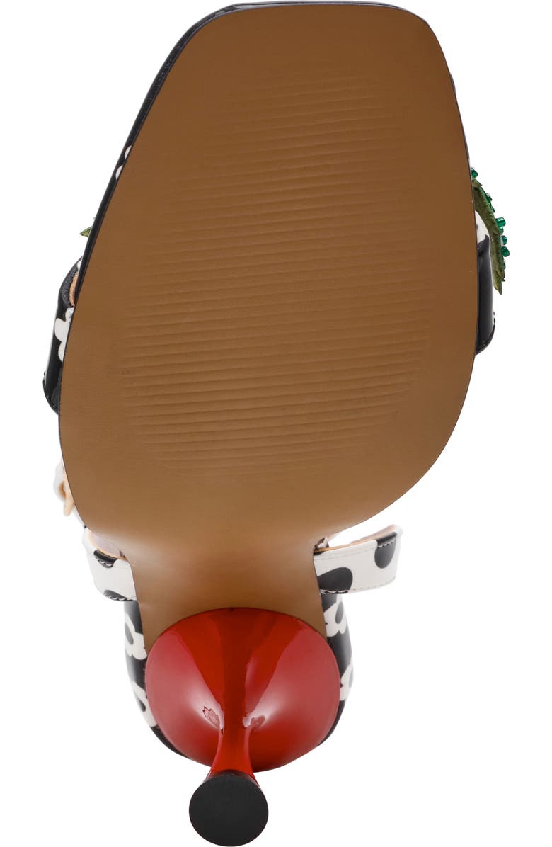 Betsey Johnson Addison Ankle Strap Sandal, Alternate, color, Black/ White Multi