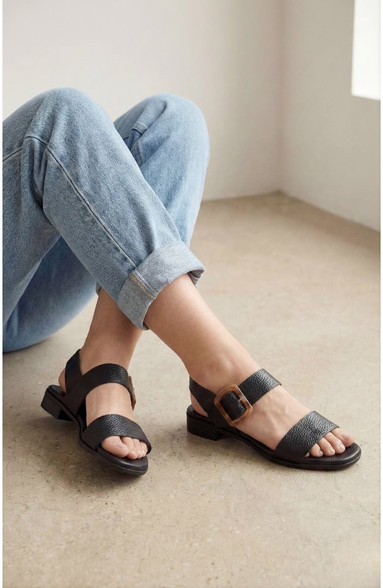 Menina Step Juliette Side Buckle Sandal, Alternate, color, Black