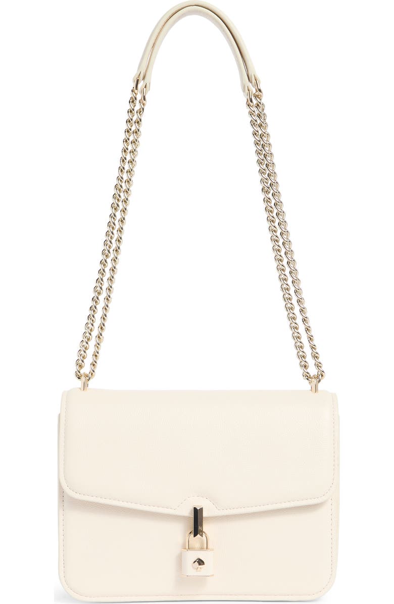 Kate Spade New York locket small grain leather shoulder bag, Main, color, Parchment