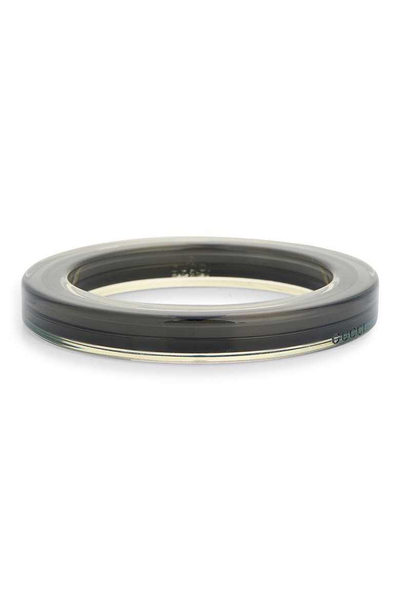 Metal and Plexiglass Thin Bangle Bracelet, Main, color, BLACK SUGAR PINK