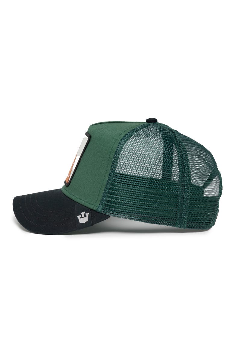 The Giraffe Embroidered Patch Trucker Hat, Alternate, color, FOREST
