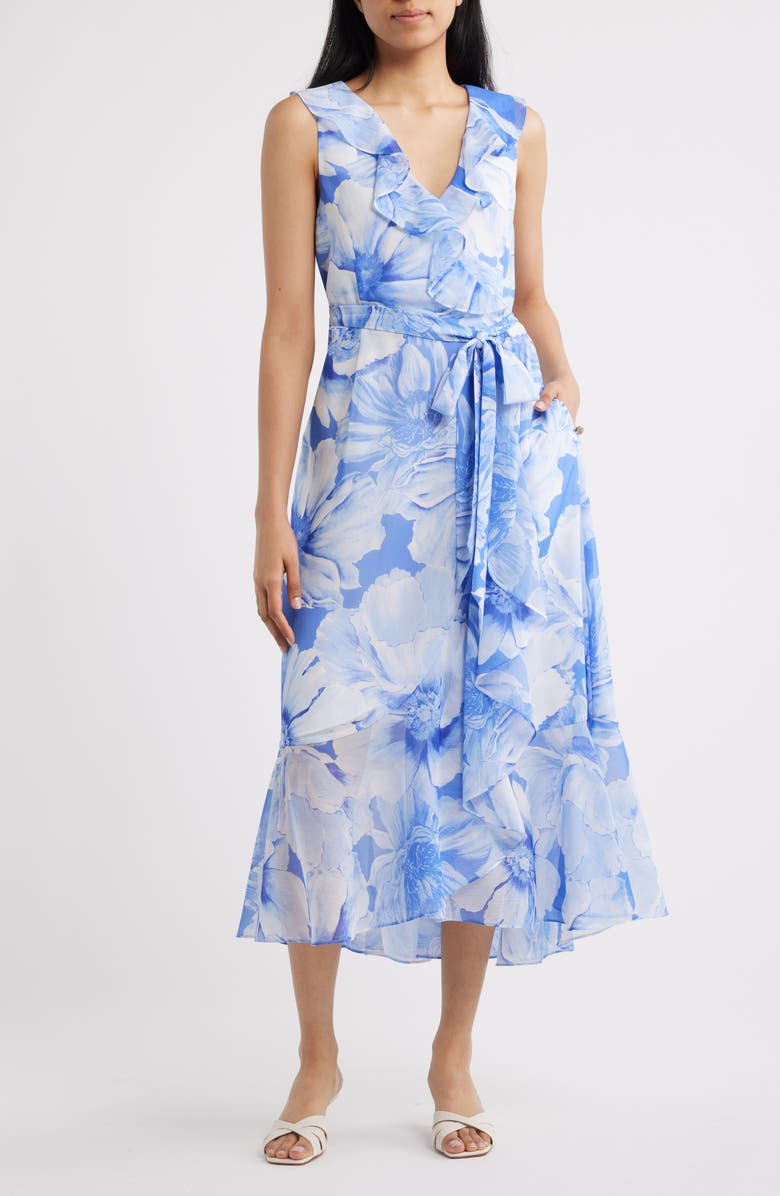 Tommy Bahama Island Blooms Sleeveless Maxi Dress, Main, color, Blue Cove