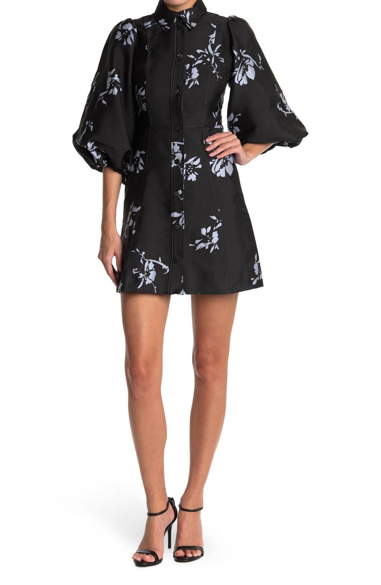 Ganni Printed Button Front Mini Dress, Main, color,