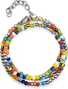 Nialaya Vintage Trifocal Beaded Wrap Bracelet