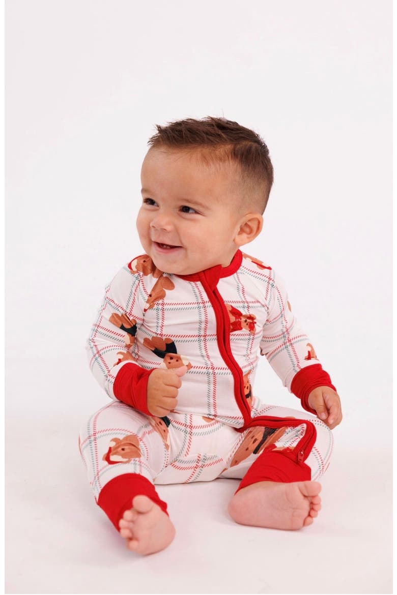 Cozy Christmas Bears Zipper Romper, Alternate, color, Red / White