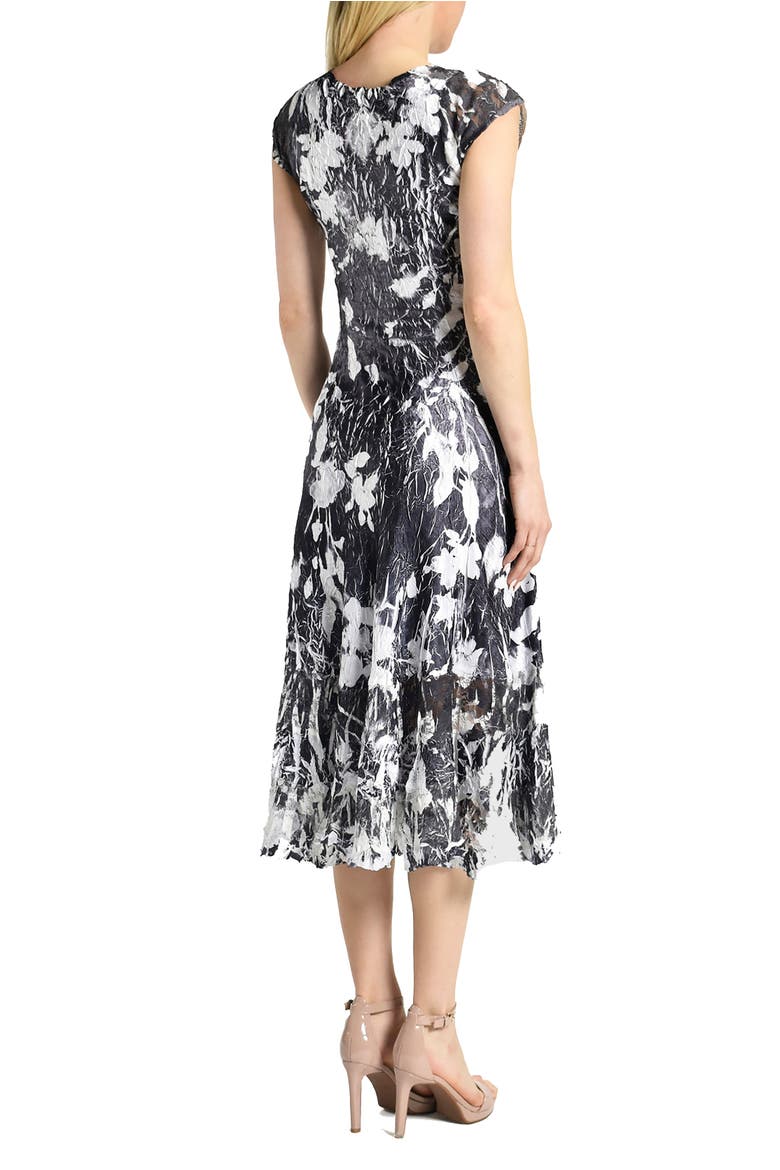 Print Cap Sleeve Dress, Alternate, color, Ink Vine