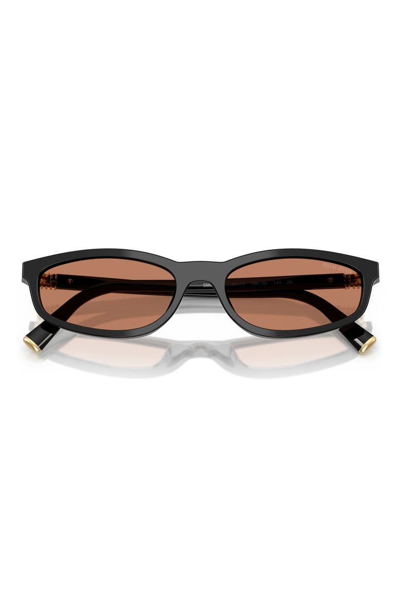 54mm Irregular Sunglasses, Alternate, color, BLACK / BROWN