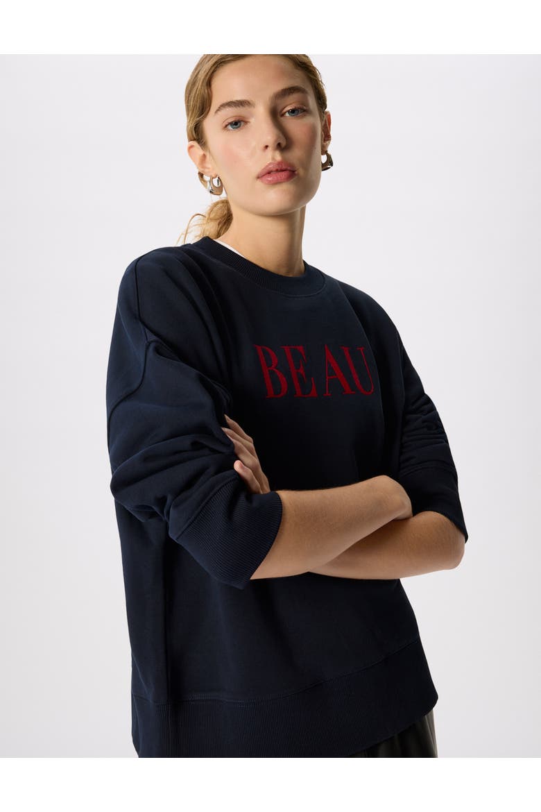 Beau Crew Neck Sweatshirt, Alternate, color, Navy