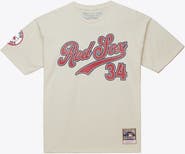 Mitchell & Ness Men's Mitchell & Ness David Ortiz Cream Boston Red Sox Cooperstown Collection Throwback Name & Number T-Shirt