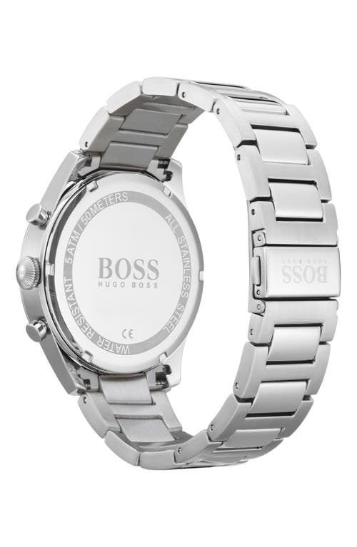 Hugo Boss Boss Pioneer Chronograph Bracelet Watch, 44mm In Silver/black/silver