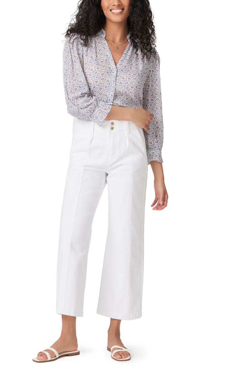PAIGE Brooklyn High Waist Crop Wide Leg Pants, Alternate, color, Crisp White