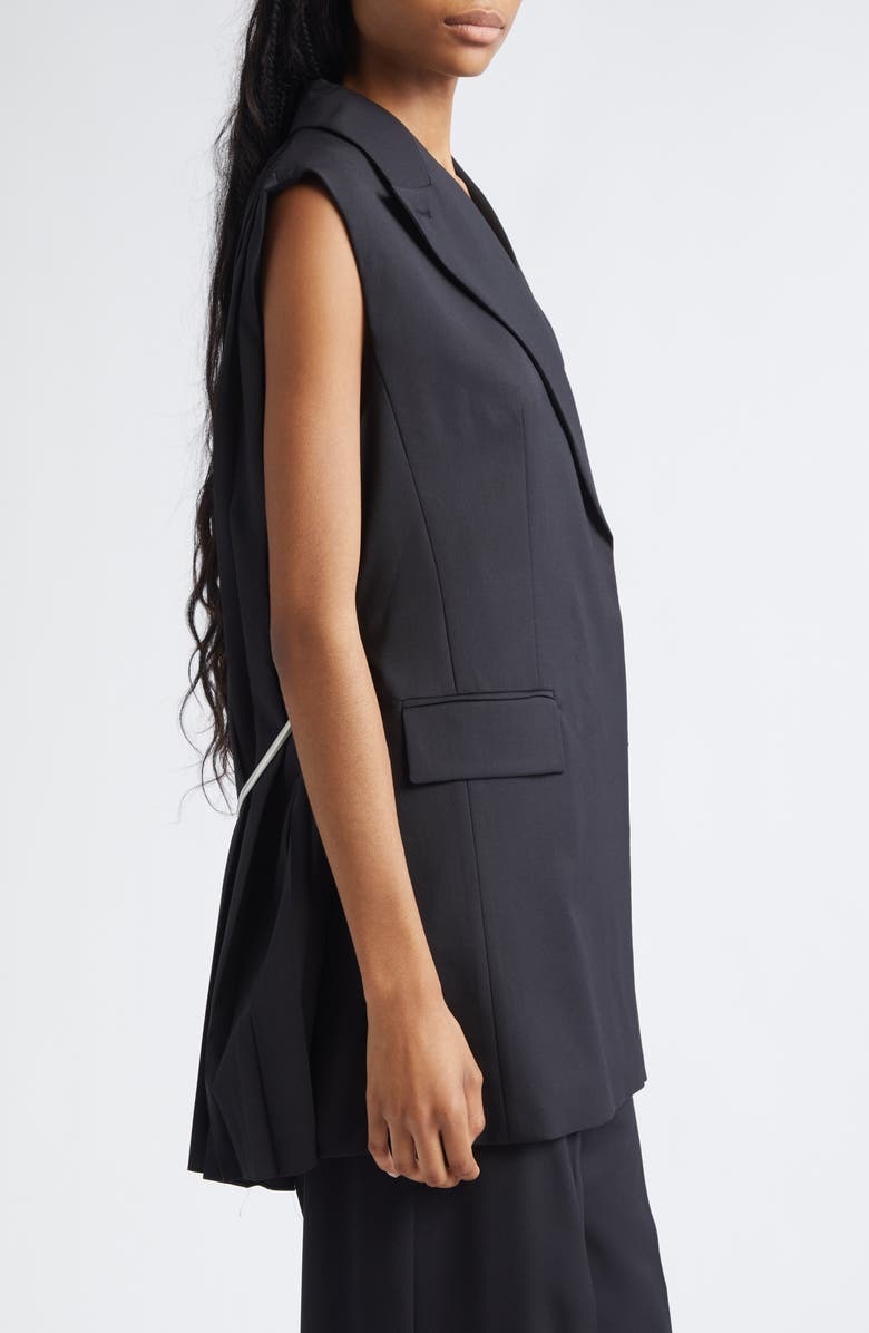 SPORTMAX Albero Pleat Back Wool Blend Vest, Alternate, color, Black