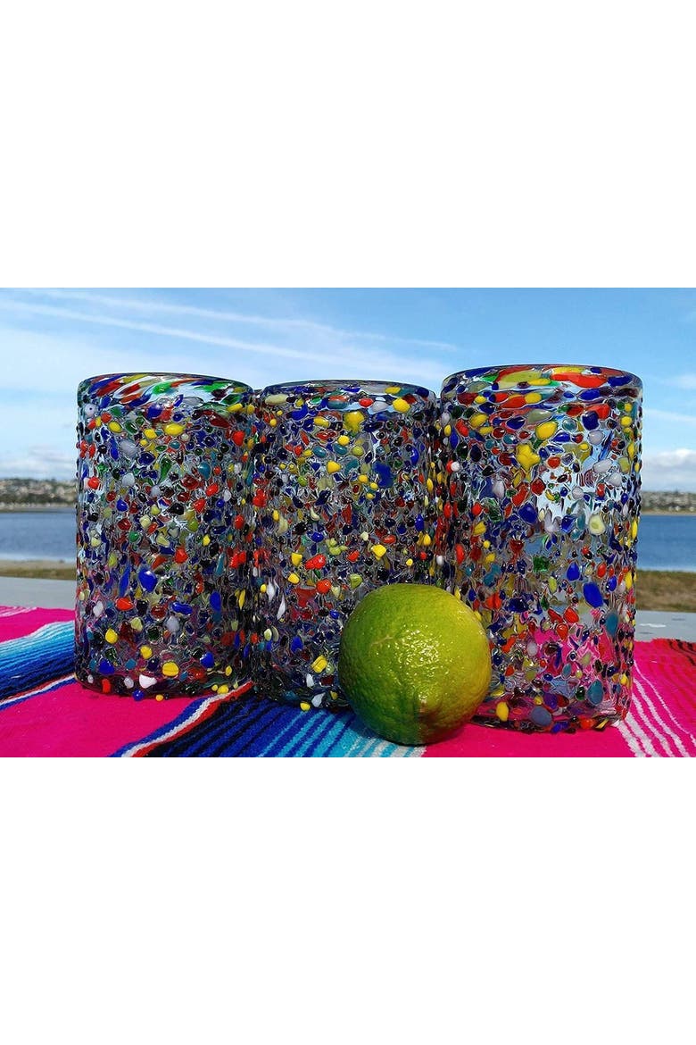 Confetti Rock Design Drinking Glasses - Set of 6, Alternate, color, Confetti