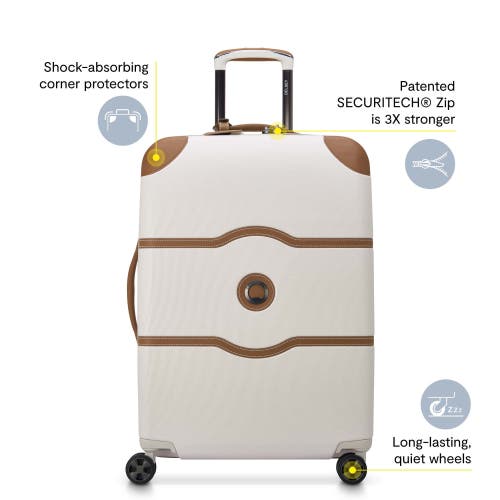 Delsey Paris Chatelet Air 2.0 Checked-large 28 Inch Hardside Luggage With Spinner Wheels In Brown