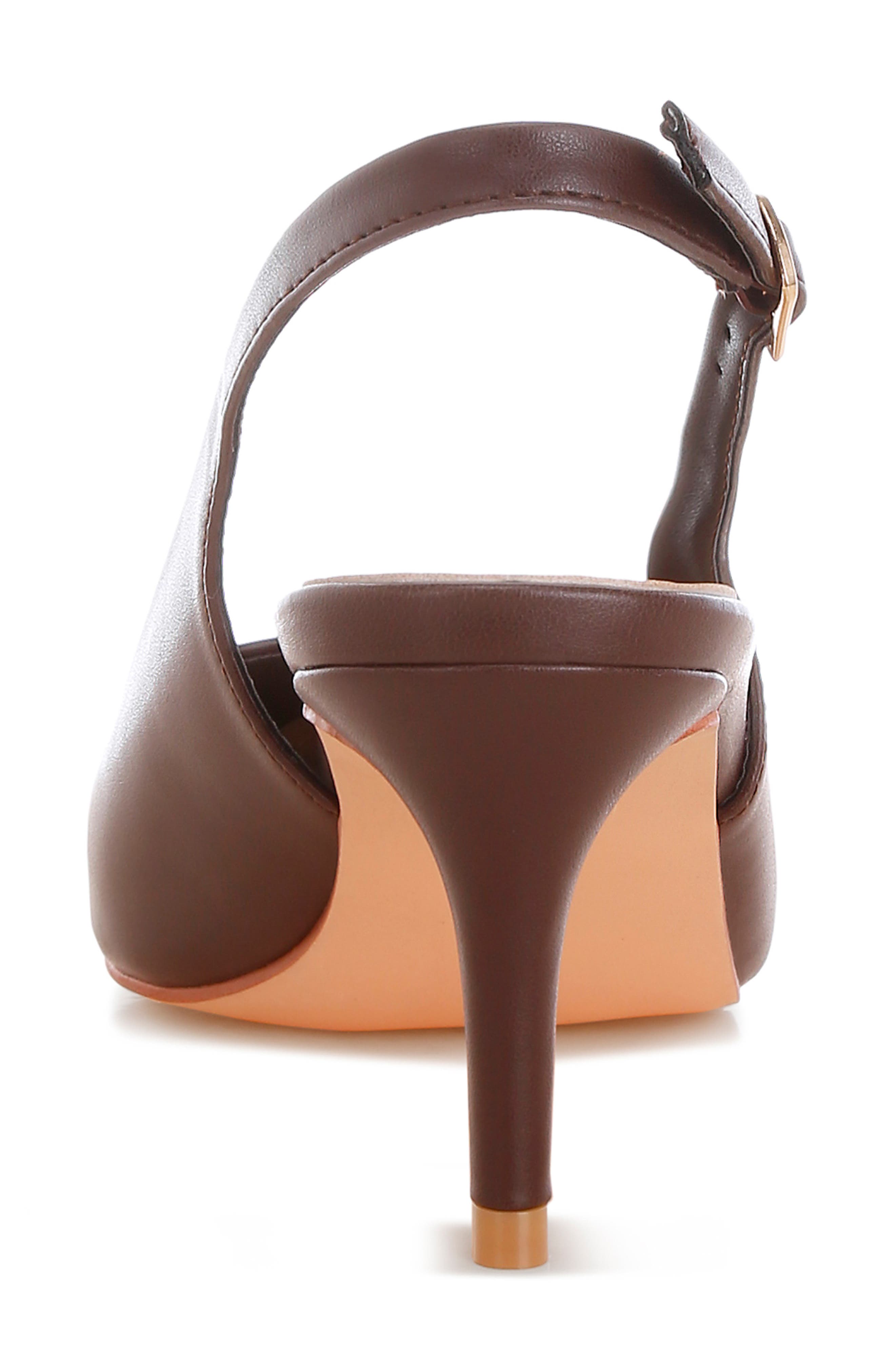 Jaoba Pointed Toe Slingback Pump, Alternate, color, BROWN