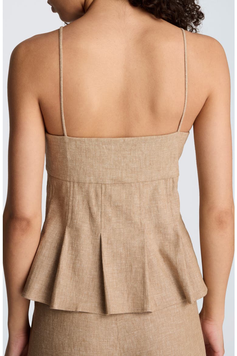 Pleat Hem Linen Blend Camisole, Alternate, color, MESA TAUP/MELANGE