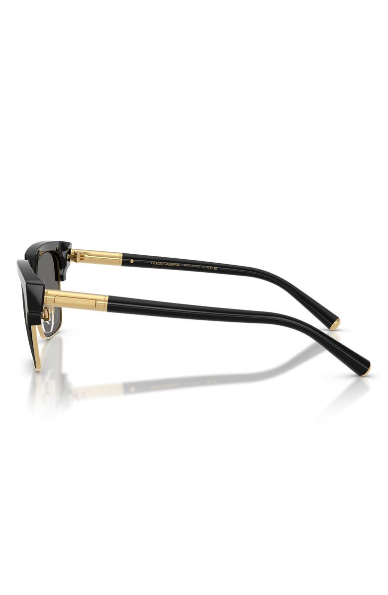 Dolce&Gabbana 54mm Square Sunglasses, Alternate, color, Black / Grey