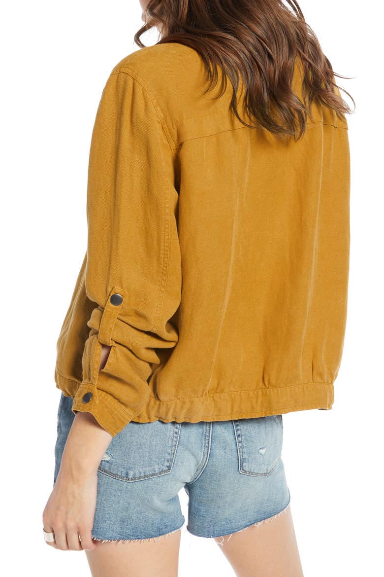 Linen Blend Field Jacket, Alternate, color, BROWN BUCKTHORN
