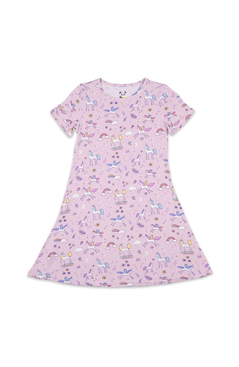 Bellabu Bear Kids' Enchanted Unicorn Short Sleeve Dress, Main, color, Enchanted Unicorn