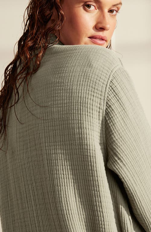 Boll & Branch Dream Rib Organic Cotton Robe In Sageleaf