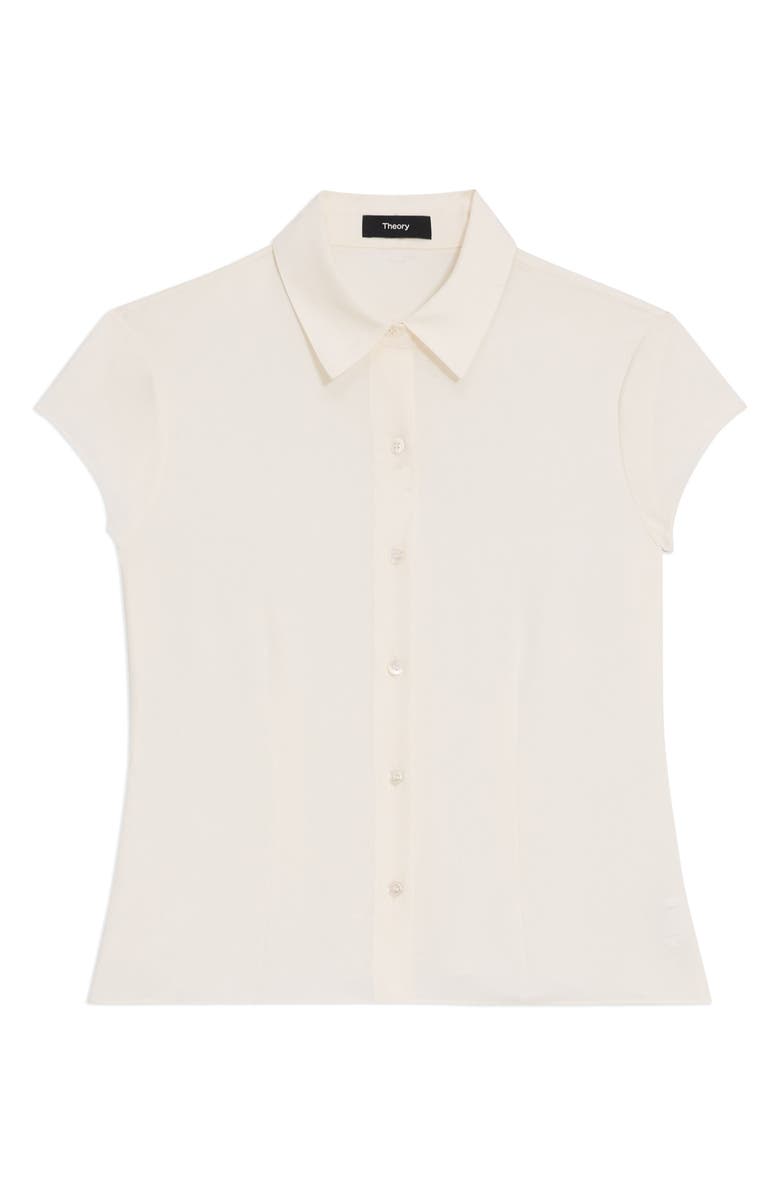 Theory Cap Sleeve Silk Shirt, Alternate, color, Iv