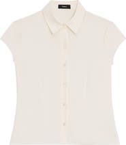 Theory Cap Sleeve Silk Shirt