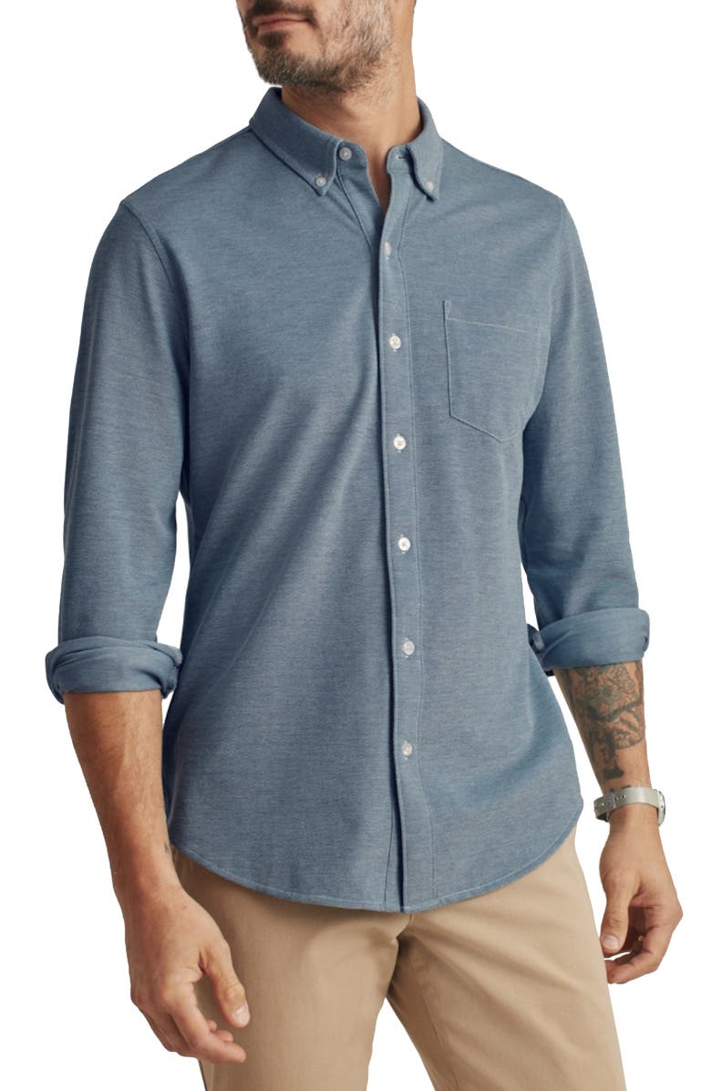 Bonobos Oxford Cotton Knit Button-Down Shirt, Main, color, 