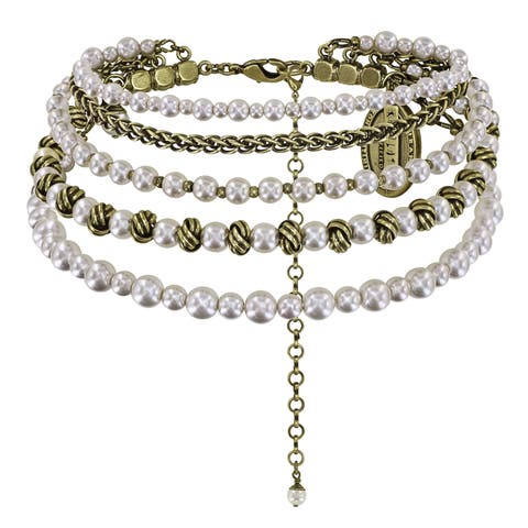 La Comtesse II Layered Pearl-Effect & Chain Choker