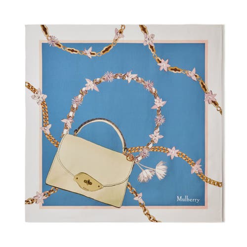 Mulberry Silk Lana Bag & Chains Square Scarf In Brighton Blue-blosso