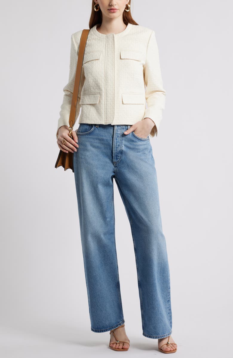 Nordstrom Tweed Jacket, Alternate, color, Ivory