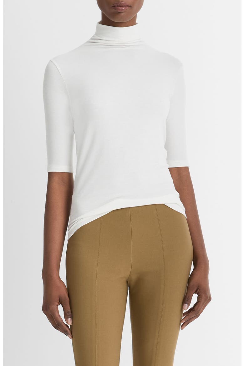 Knit Mock Neck Top, Main, color, OFF WHITE