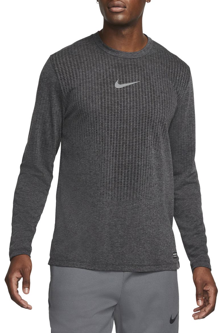 Pro Dri-FIT ADV Long Sleeve Top, Main, color, BLACK/ IRON GREY