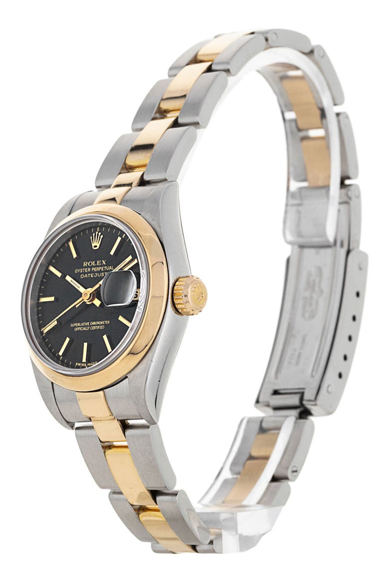 Rolex Preowned 2005 Datejust Lady 79163 Bracelet Watch, 26mm, Alternate, color, BLACK