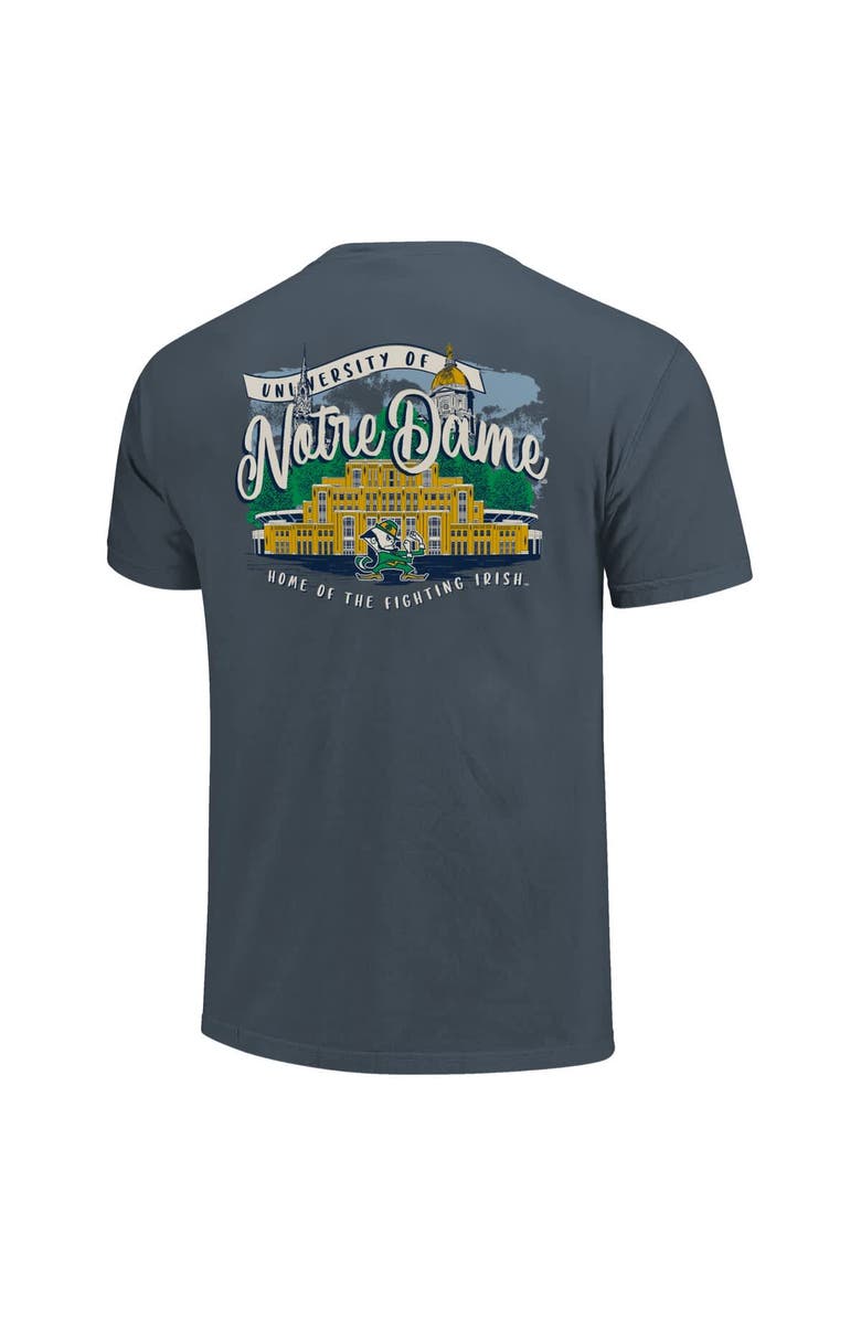 IMAGE ONE Women's Navy Notre Dame Fighting Irish Comfort Colors Campus Scene Drawing Script T-Shirt, Alternate, color, 