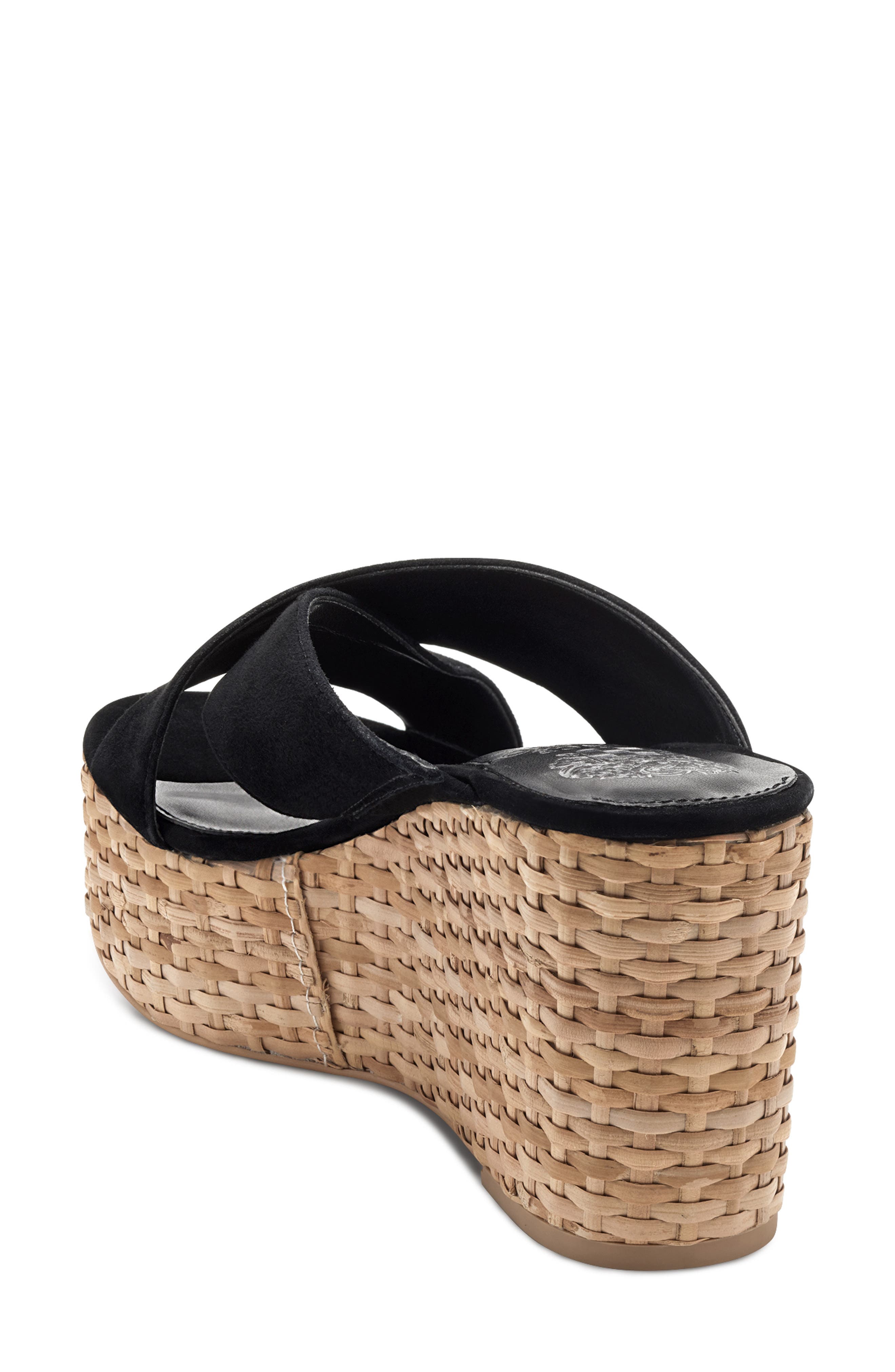 Greathel Espadrille Platform Slide Sandal, Alternate, color, BLACK