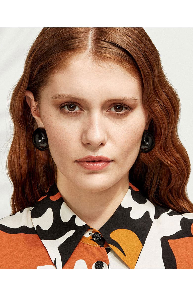 Saulė Label Gaia Midi Earrings, Alternate, color, Obsidian Orb