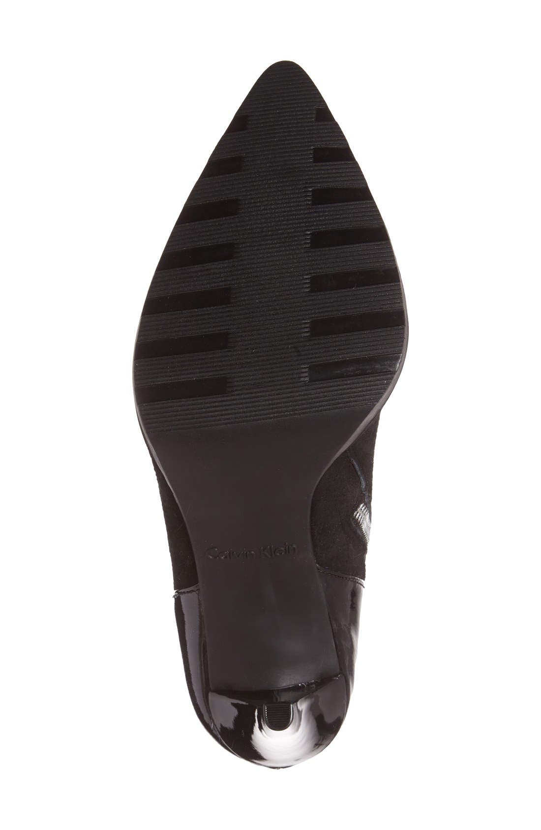Calvin Klein 'Makena' Pointy Toe Kiltie Bootie, Alternate, color, 