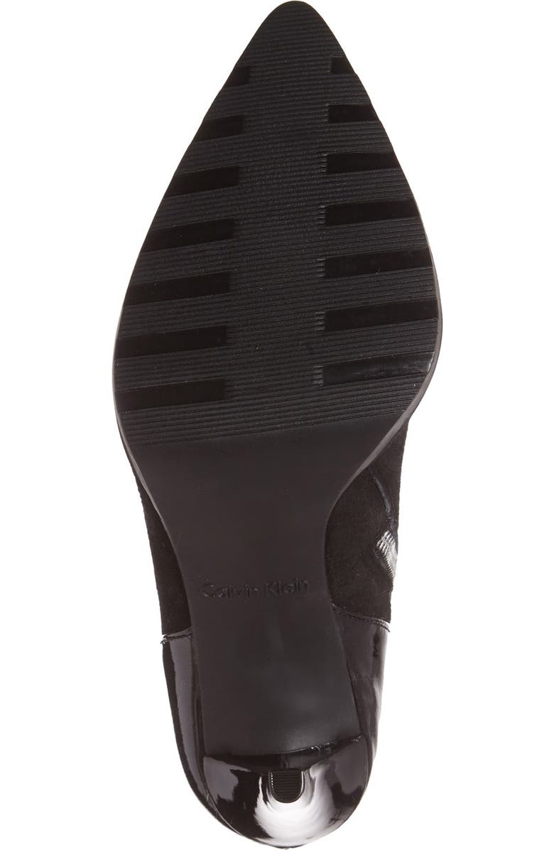 Calvin Klein 'Makena' Pointy Toe Kiltie Bootie, Alternate, color,