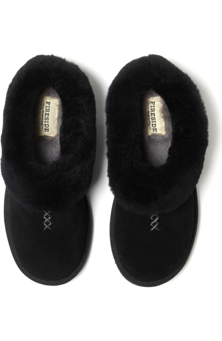 DEARFOAMS Fireside Adelaide Genuine Shearling Clog Slipper, Alternate, color, Black