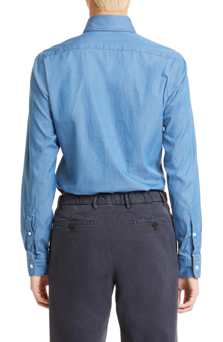 Thom Sweeney Slim Fit Chambray Button-Down Shirt, Alternate, color,