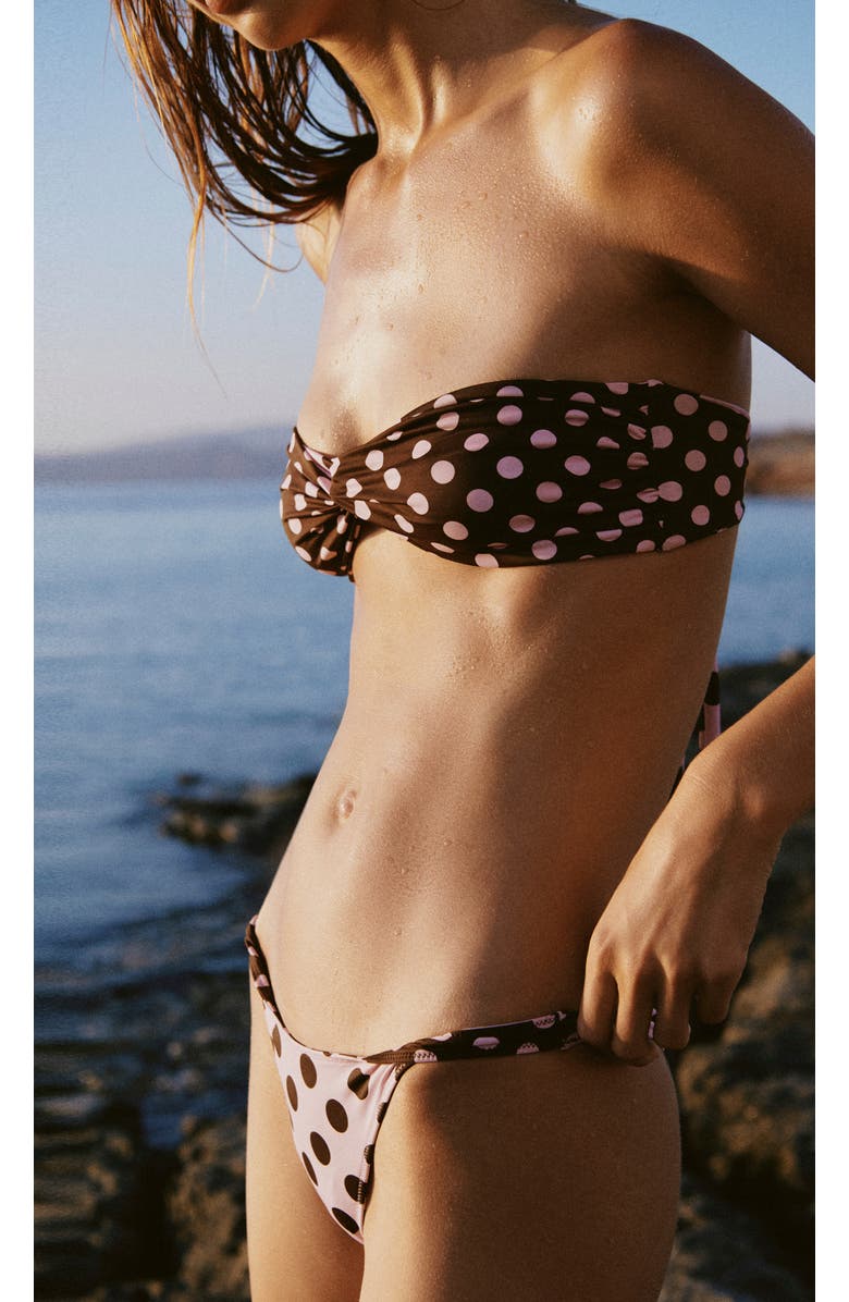 MANGO Twist Front Reversible Bikini Top, Alternate, color, Pink