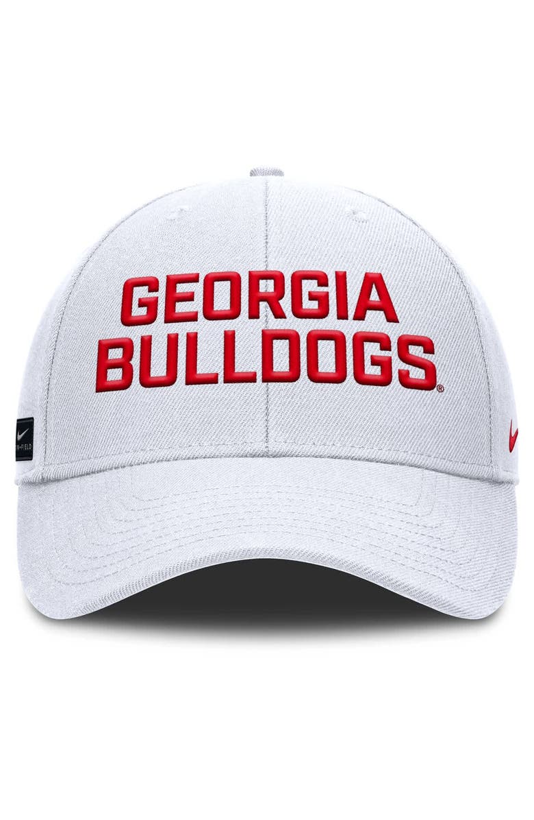Nike Men's Nike White Georgia Bulldogs Rise Practice Adjustable Hat, Alternate, color,