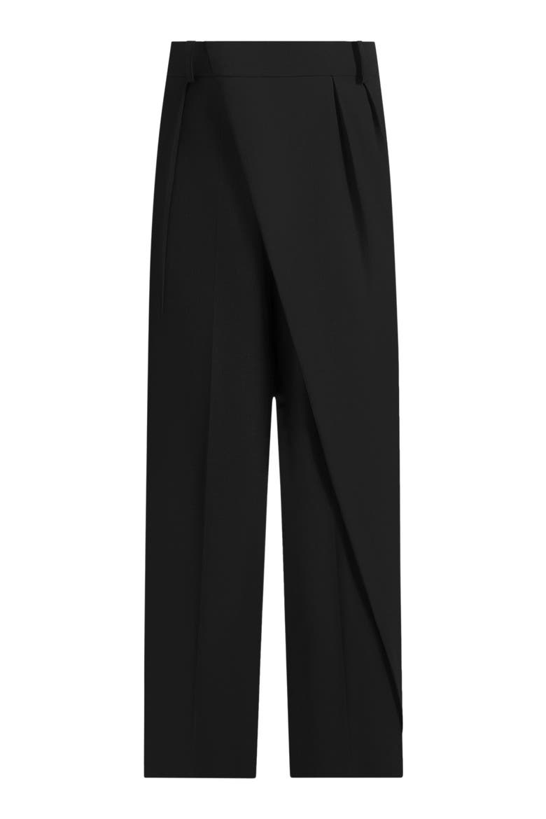 Colette Tailored Wrap Pleat Trousers, Alternate, color, Black
