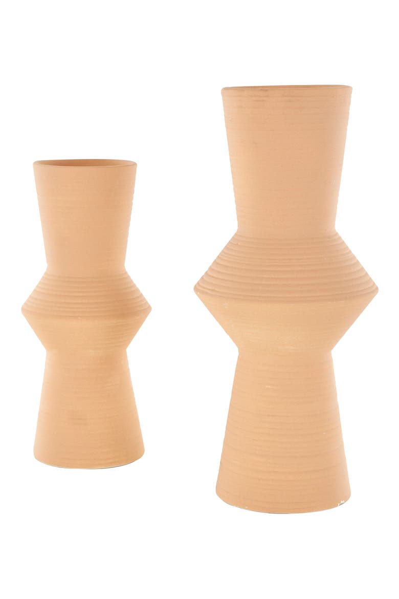 Brown Ceramic Vase - Set of 2, Alternate, color, BROWN