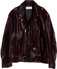 Dries Van Noten Genuine Calf Hair Biker Jacket