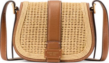 【Kate Spade New York】Nouveau Straw Saddle Bag Amazon.com: kate spade new york Nouveau Straw mini Saddle