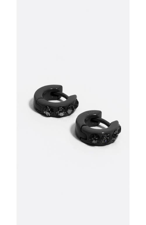 Bimba Y Lola Mini Hoop Earrings With Crystals In Black
