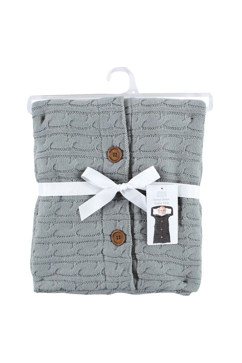 Plush Knitted Fluffy Stroller & Lounge Baby Snuggle Wrap, Alternate, color, Gray