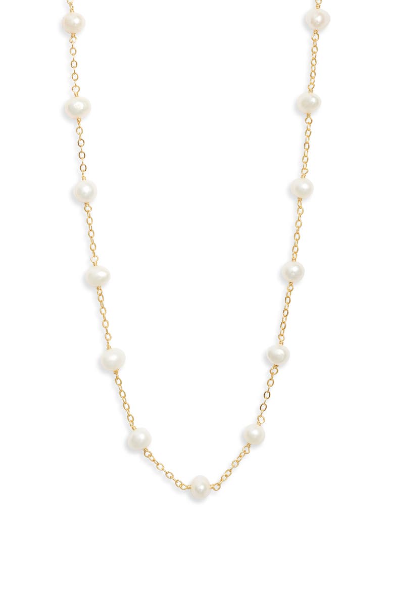 Kelsey Freshwater Pearl Choker, Main, color, GOLD